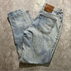 Vintage Levis 551 Thrashed Bleached Baggy Taper Mom Jean 32"‎ Y2K